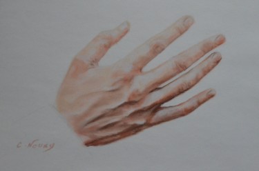 Dessin intitulée "Tom's hand 21 "On s…" par Andromaque, Œuvre d'art originale, Pastel