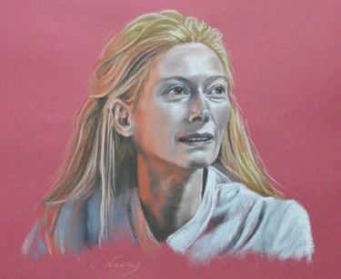 Drawing titled "Tilda" by Andromaque, Original Artwork, Pastel