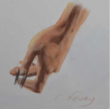 Рисунок под названием "Tom's hand 4 "openi…" - Andromaque, Подлинное произведение искусства, Пастель
