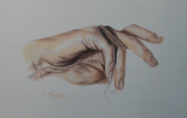 Dessin intitulée "Tom's hand 34 "Medi…" par Andromaque, Œuvre d'art originale, Pastel