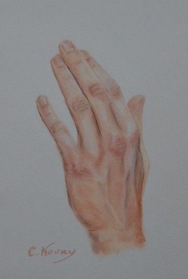 Dessin intitulée "Tom's hand 38 "Insp…" par Andromaque, Œuvre d'art originale, Pastel