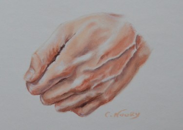 Dessin intitulée "Tom's hand 39 "Crim…" par Andromaque, Œuvre d'art originale, Pastel