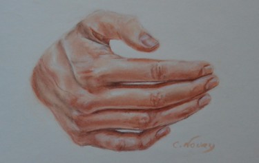 Dibujo titulada "Tom's hand 40 "Shou…" por Andromaque, Obra de arte original, Pastel