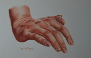Tekening getiteld "Tom's hand 47 "Stan…" door Andromaque, Origineel Kunstwerk, Pastel