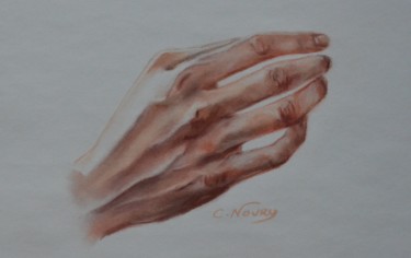 Drawing titled "Tom's hand 49 "Sung…" by Andromaque, Original Artwork, Pastel