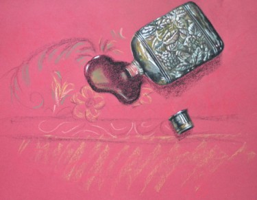 Drawing titled "Flasque" by Andromaque, Original Artwork, Pastel