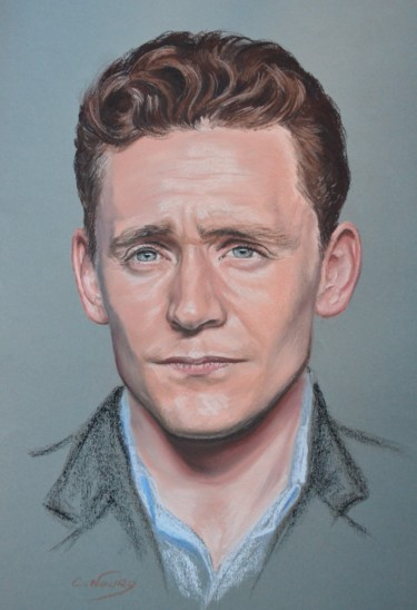 Drawing titled "Tom" by Andromaque, Original Artwork, Pastel Mounted on Cardboard
