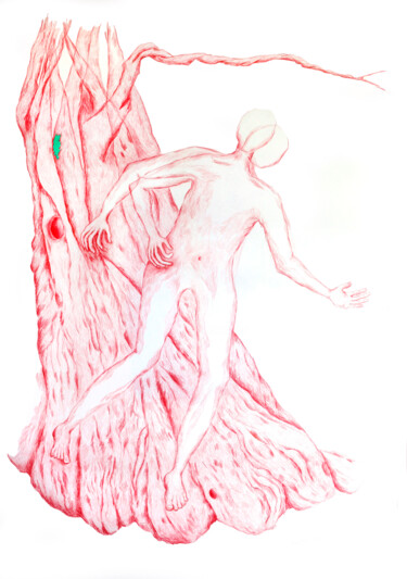 Dessin intitulée "S'envoler peut-être" par Catherine Pouplain, Œuvre d'art originale, Crayon