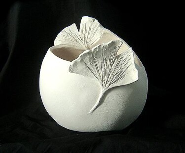 Sculpture intitulée "Vase rond genko" par Catherine Prungnaud, Œuvre d'art originale