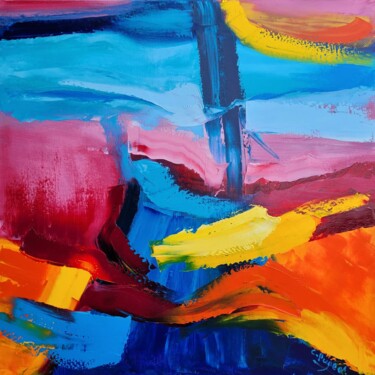 Collection "Fenêtres" Cascade de jade Peinture intitulée "Collection "Fenêtre…" par Catherine Pugeat, Œuvre d'art originale, Huile