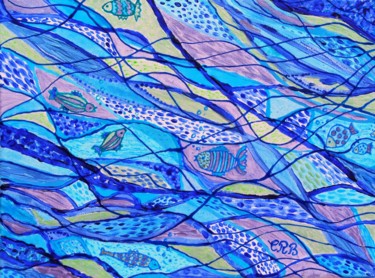 Peinture intitulée "Poissons" par Catherine Renoult-Bary, Œuvre d'art originale, Acrylique