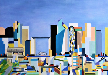 Peinture intitulée "Légende urbaine" par Catherine Senechal, Œuvre d'art originale, Huile