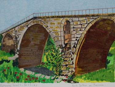 Dessin intitulée "pont-julien.jpg" par Catherine Souet Bottiau, Œuvre d'art originale, Marqueur