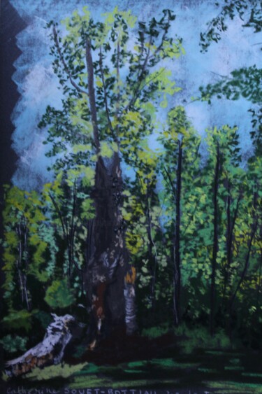 Drawing titled "Forêt de Compiègne" by Catherine Souet Bottiau, Original Artwork, Pastel