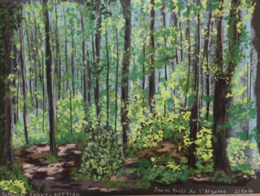 Dessin intitulée "Forêt de l'ARGONNE" par Catherine Souet Bottiau, Œuvre d'art originale, Pastel