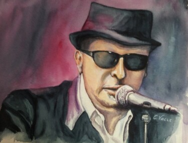 Painting titled "Bashung .jpg" by Catherine Vacle, Original Artwork, Watercolor