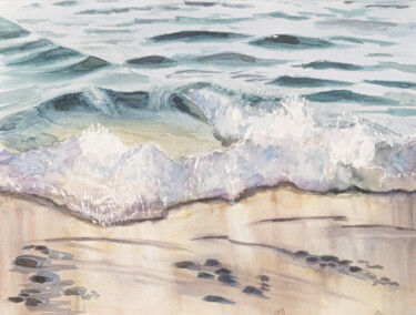 Peinture intitulée "The Coast" par Catherine Varadi, Œuvre d'art originale, Aquarelle