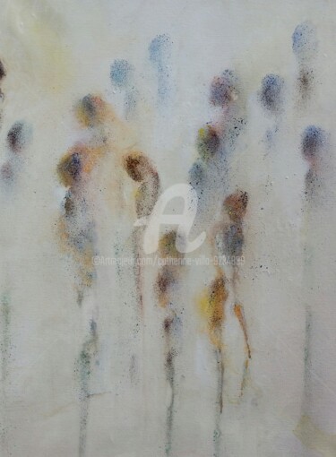 Peinture intitulée "Formes humaines N°…" par Catherine Villa, Œuvre d'art originale, Huile
