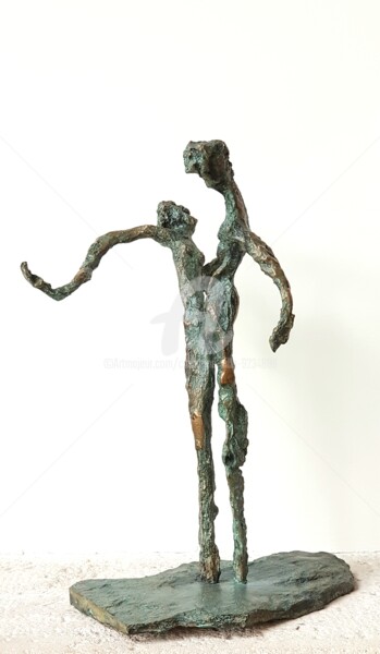 Sculptuur getiteld ""LE BAISER"" door Catherine Villa, Origineel Kunstwerk, Bronzen