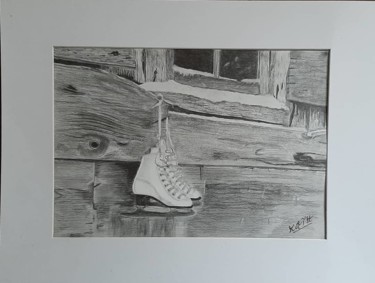 Tekening getiteld "patins à glace" door Catherine Willaumez, Origineel Kunstwerk, Potlood