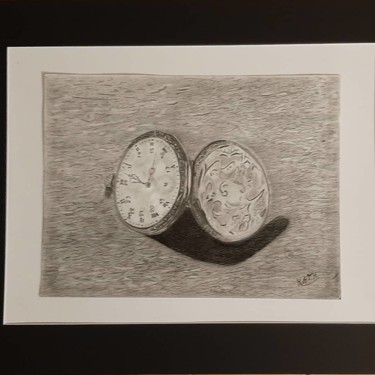 Dibujo titulada "montre gousset de 1…" por Catherine Willaumez, Obra de arte original, Lápiz