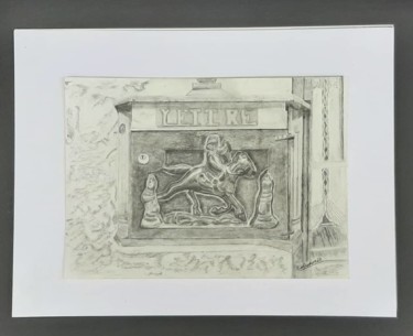 Dessin intitulée "Boîte à lettre" par Catherine Willaumez, Œuvre d'art originale, Crayon