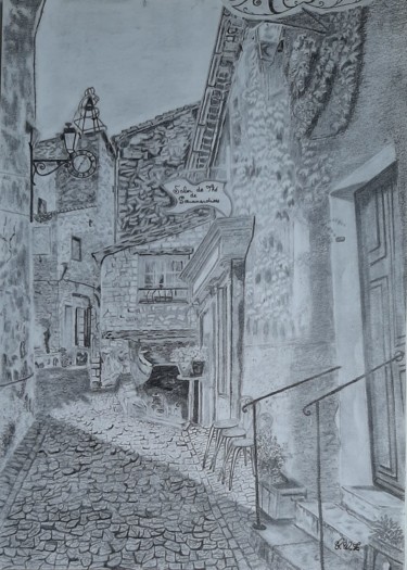 Dibujo titulada "Seguret ruelle" por Catherine Willaumez, Obra de arte original, Grafito