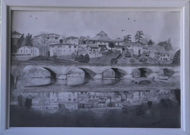 Drawing titled "Montréjeau" by Catherine Willaumez, Original Artwork, Graphite