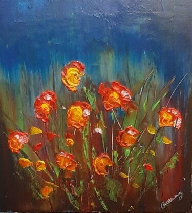 Painting titled "Bouquet" by Catherine Willaumez, Original Artwork, Acrylic