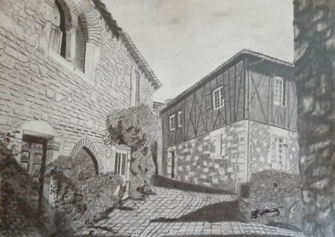Drawing titled "Penne d'Agenais" by Catherine Willaumez, Original Artwork, Graphite
