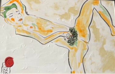 Картина под названием "Solitude" - Catherine Wirtz, Подлинное произведение искусства, Чернила Установлен на картон