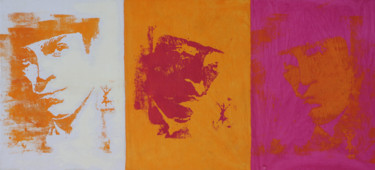 Malerei mit dem Titel "3 sudarios-2" von Catherine Blondeel, Original-Kunstwerk, Acryl Auf Holzplatte montiert