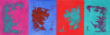 Картина под названием "4 sudarios-1" - Catherine Blondeel, Подлинное произведение искусства, Акрил Установлен на Деревянная…