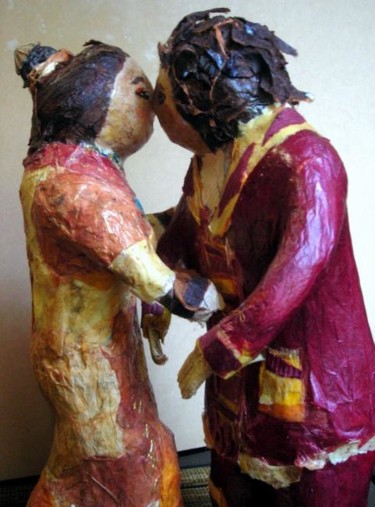 Скульптура под названием "Les amoureux" - Catherine Bordus, Подлинное произведение искусства, проволочный