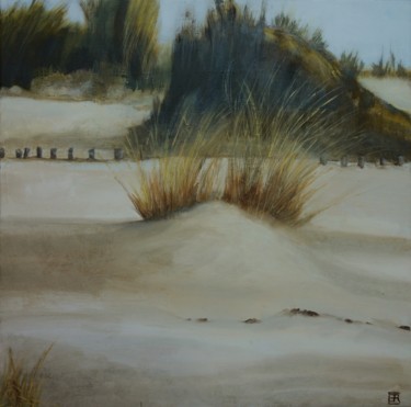 Painting titled "Dune" by Catherine Cazaentre, Original Artwork, Oil