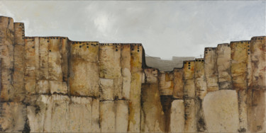 Peinture intitulée "citadelle" par Catherine Cazaentre, Œuvre d'art originale, Acrylique Monté sur Châssis en bois