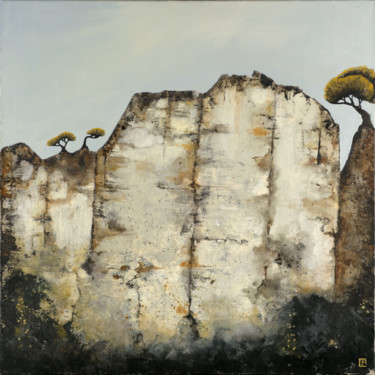 Картина под названием "falaise" - Catherine Cazaentre, Подлинное произведение искусства, Акрил Установлен на Деревянная рама…