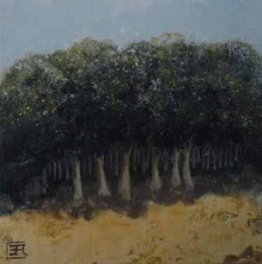 Peinture intitulée "la-lisière" par Catherine Cazaentre, Œuvre d'art originale, Acrylique Monté sur Châssis en bois