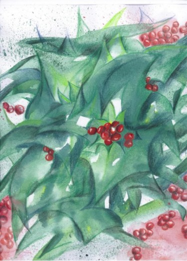 Painting titled "Christmas Card 2008" by Catherine Dunn, Original Artwork