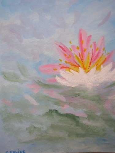 Peinture intitulée "Lotus 4" par Catherine Falize, Œuvre d'art originale