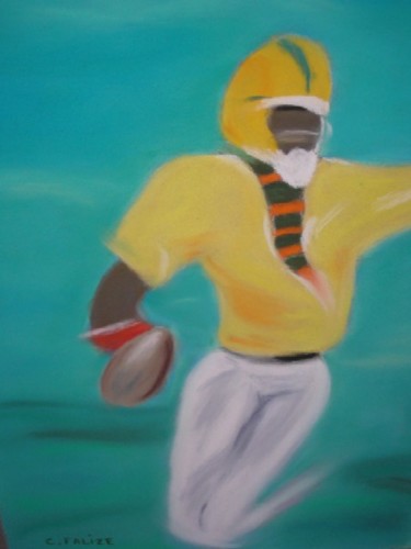 Peinture intitulée "Football américain" par Catherine Falize, Œuvre d'art originale