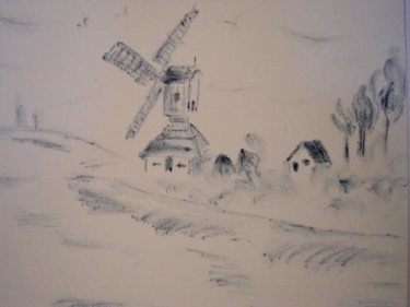 Peinture intitulée "Moulin" par Catherine Falize, Œuvre d'art originale