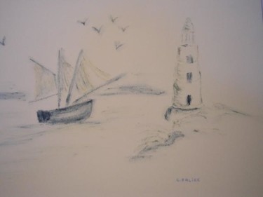 Peinture intitulée "Phare" par Catherine Falize, Œuvre d'art originale