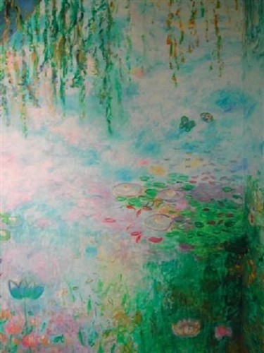 Peinture intitulée "Jeux d eau (détail…" par Catherine Falize, Œuvre d'art originale