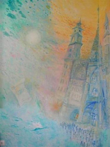 Peinture intitulée "La Cathédrale Englo…" par Catherine Falize, Œuvre d'art originale