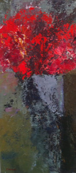 Pintura titulada "arbre-rouge-techniq…" por Catherine Finazzi, Obra de arte original