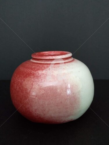 Sculpture titled "vase porcelaine, ém…" by Catherine Demaugé Bost, Original Artwork, Ceramics