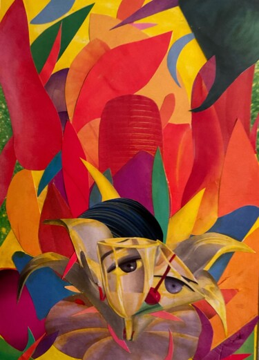 Clin d'œil au bonheur Collages intitulée "Clin d'œil au bonhe…" par catherinejaq, Œuvre d'art originale, Collages