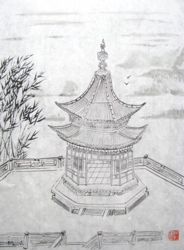"Vous êtes le temple…" başlıklı Tablo Catherine Mondoux (4INE) tarafından, Orijinal sanat, Mürekkep Cam üzerine monte edilmiş