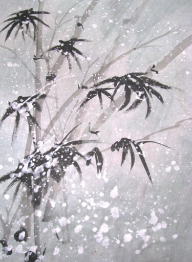 Peinture intitulée "Etoile des neiges" par Catherine Mondoux (4INE), Œuvre d'art originale
